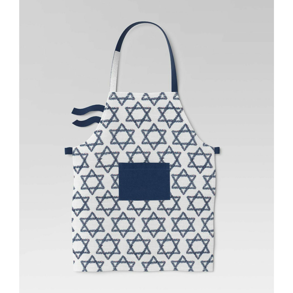 NEW Childs star of David apron Blue and white 100% cotton Hanukkah 19" x 25"